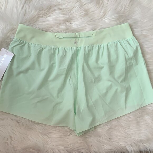 ATHLETA Fast Route Run Short in Neon Lime Sz LARGE - Picture 3 of 4